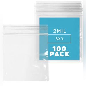 NEW 100 3”x3” 2mil Zipper Bags Storage Organizer Jewelry Crafting Resellers Lot